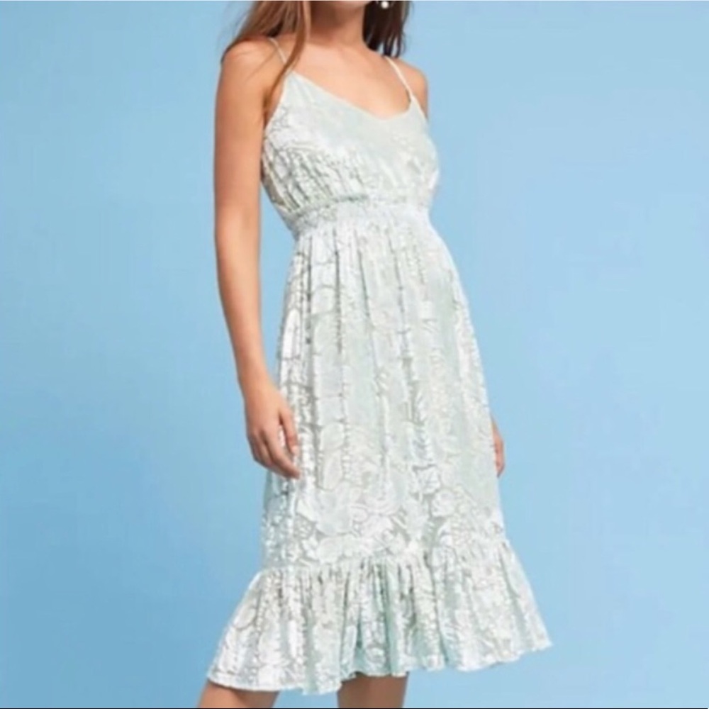 Mint green Velvet Anthropologie Dress